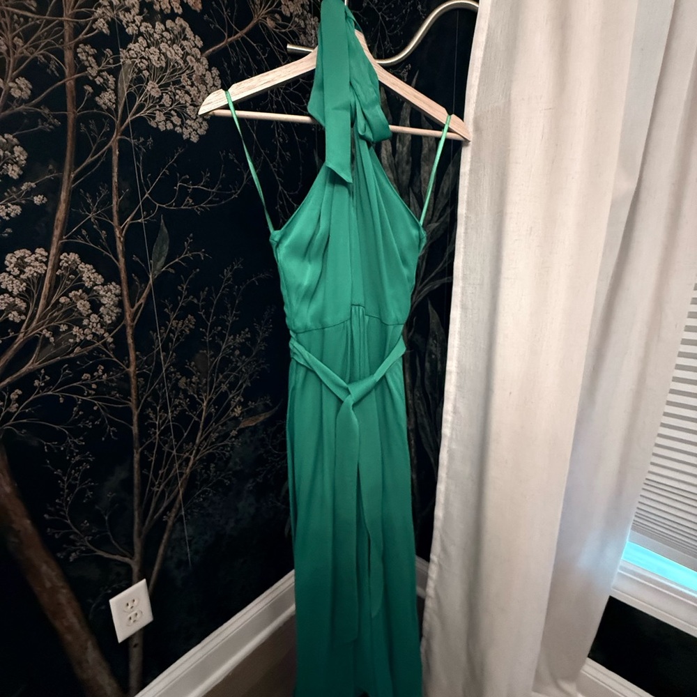 Reiss One Shoulder Green Dress